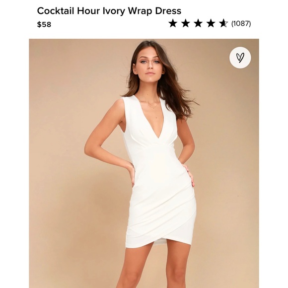 Cocktail Hour Ivory Wrap Dress - Picture 1 of 3